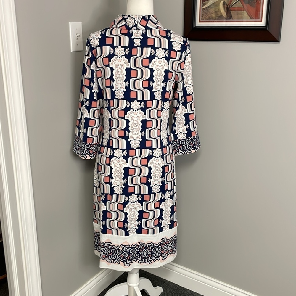 J.McLaughlin Mock Neck Shift Dress Womens Size Medium Catalina Cloth - Picture 5 of 7